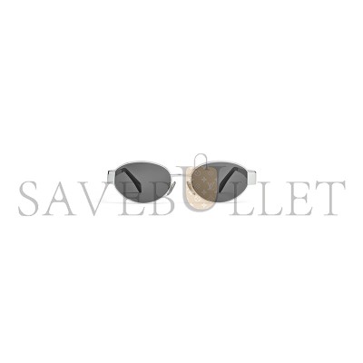 CELINE TRIOMPHE METAL 01 SUNGLASSES IN METAL SILVER GREEN 4S235